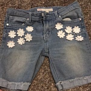 Kids Flower Jean Shorts